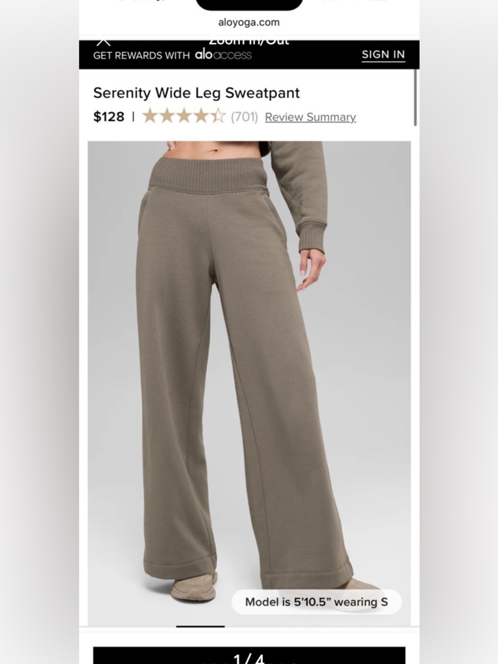 ALO Yoga Serenity Wide Leg Sweatpant — light cocoa